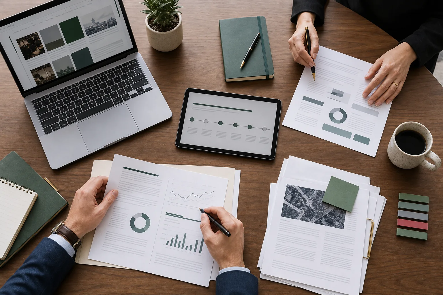 A federal market intelligence desk organized for a small-business briefing