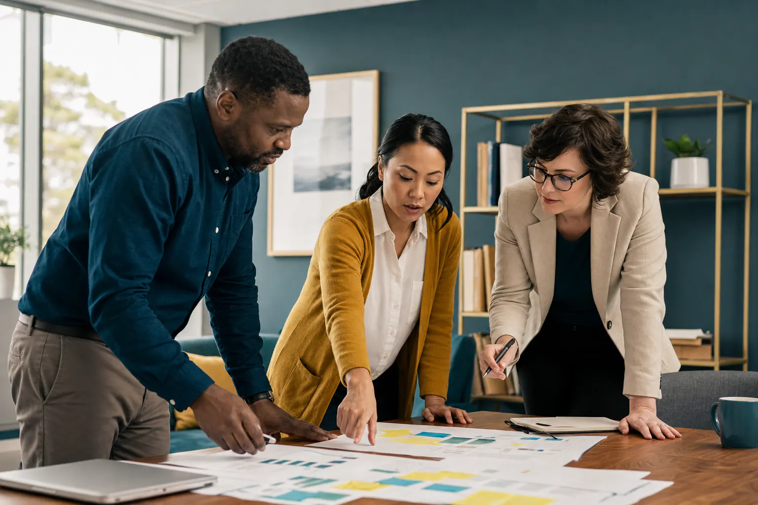 A small-business proposal kickoff with a pursuit plan and calendar