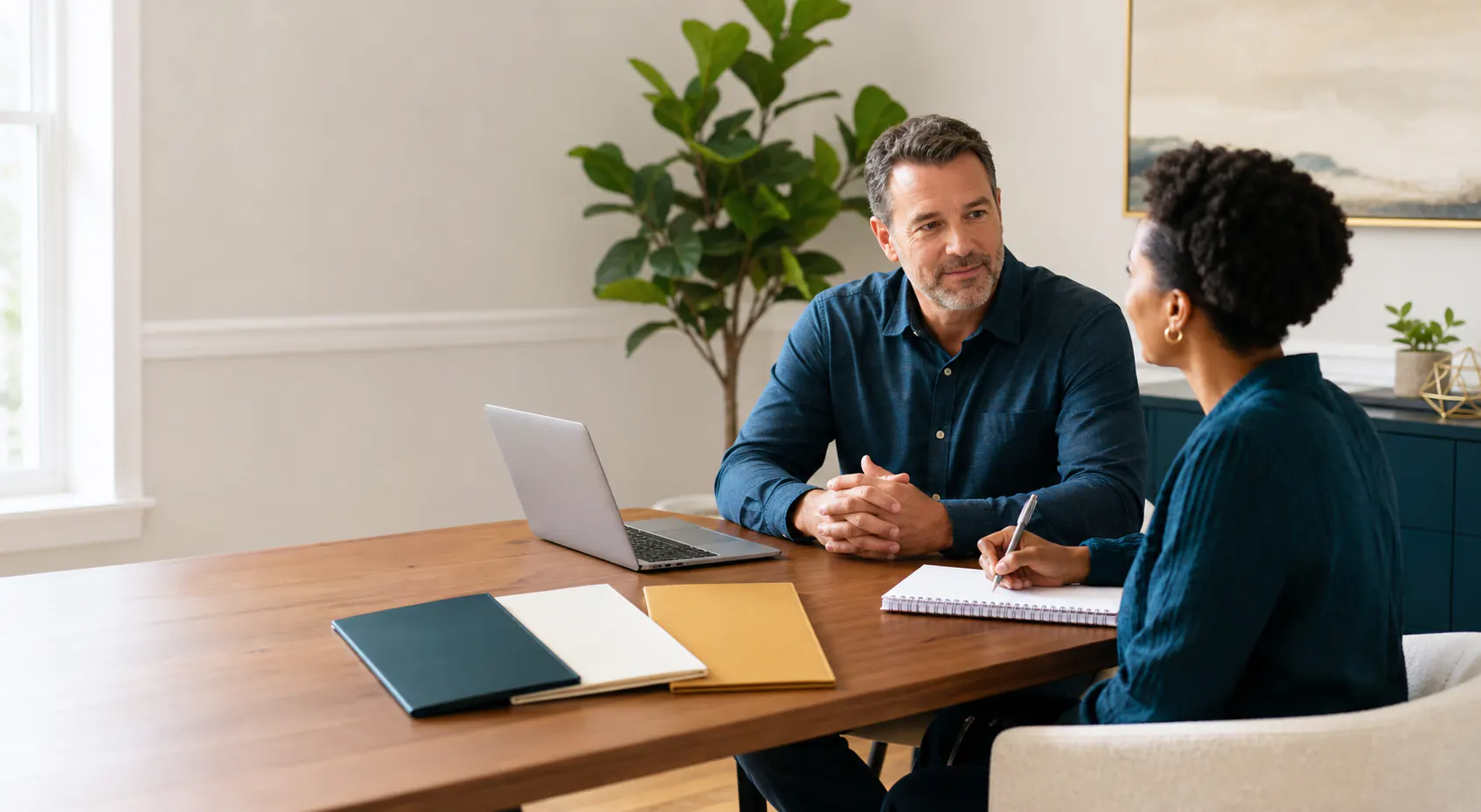A small-business founder and advisor beginning an opportunity intake conversation